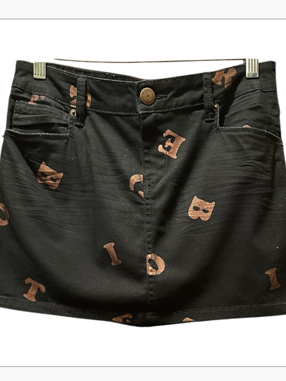 BCBGeneration The Joey Mini Skirt with Rose Gold Letter Accents . The Joey.